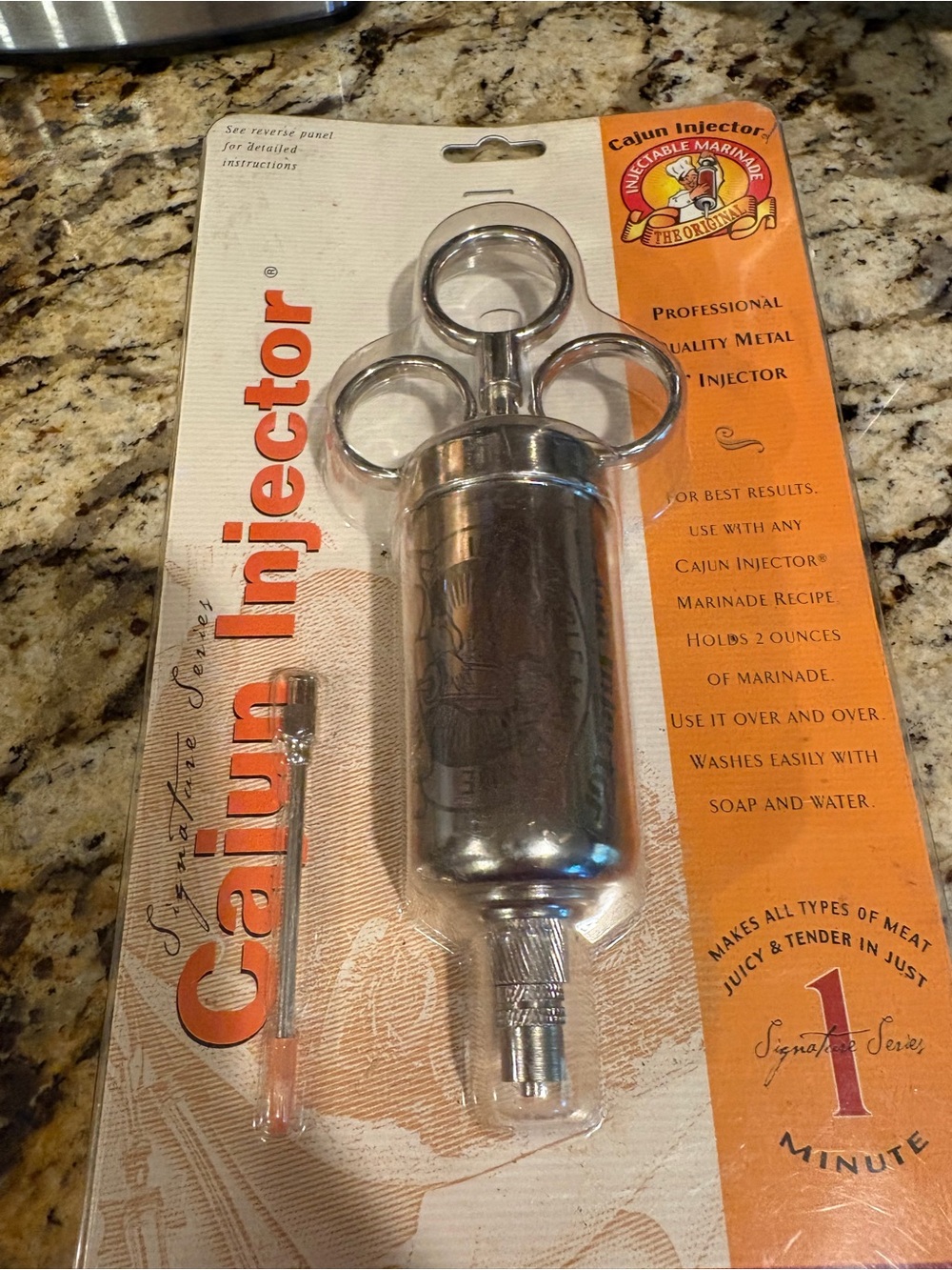 Professional Metal Marinade Injector - Silver